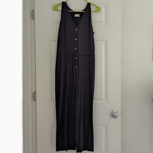 Aritzia Black Buttoned Tie Waist Tank Jumpsuit Size S